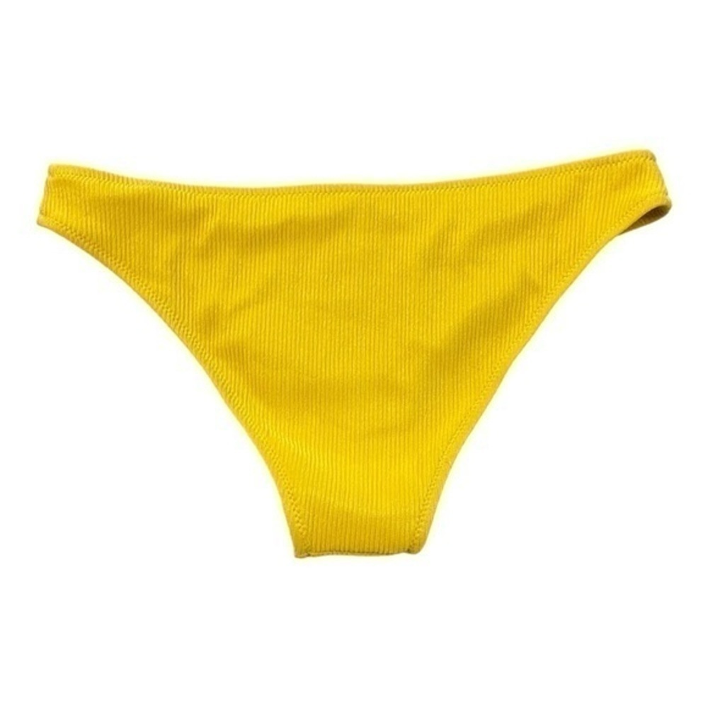 Bikini Bottom Yellow Ribbed Medium Moderate Coverage Swim SHEIN - Picture 5 of 10